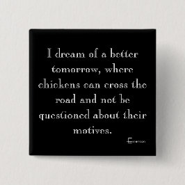 Bóton Quadrado 5.08cm Galinhas Engraçadas Atravessando o Magnet