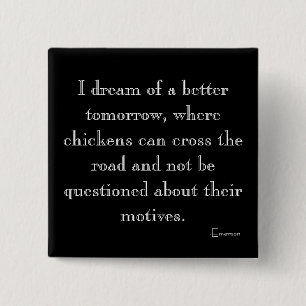 Bóton Quadrado 5.08cm Galinhas Engraçadas Atravessando o Magnet