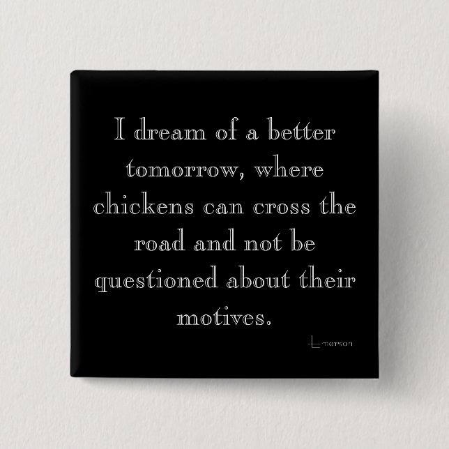 Bóton Quadrado 5.08cm Galinhas Engraçadas Atravessando o Magnet (Frente)