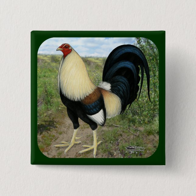 Bóton Quadrado 5.08cm Gamecock da estrada secundária (Frente)