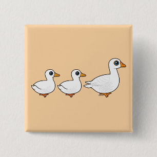 Bóton Quadrado 5.08cm Ganso do pato do pato doméstico