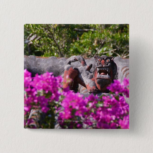 Bóton Quadrado 5.08cm Gárgula japonesa (Frente)