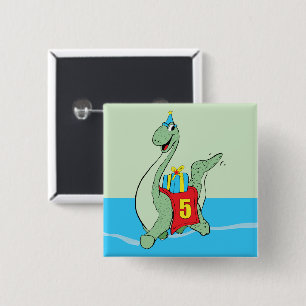Bóton Quadrado 5.08cm Garoto, Dinossauro de Aniversário 5