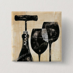 Bóton Quadrado 5.08cm Garrafa de vinho com dois vidros