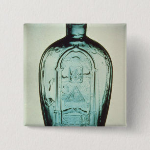 Bóton Quadrado 5.08cm garrafa maçónica Molde-fundida