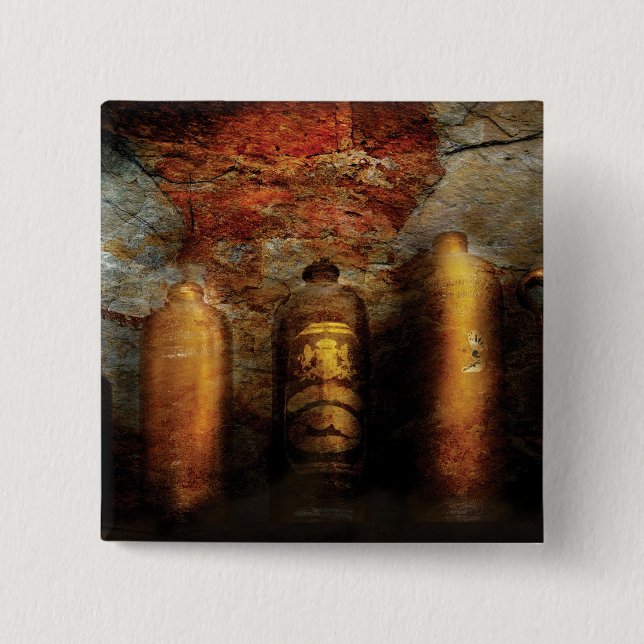 Bóton Quadrado 5.08cm Garrafas cerâmicas (Frente)