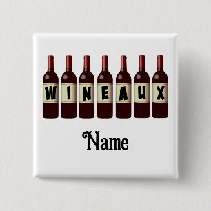 Bóton Quadrado 5.08cm Garrafas De Vinho Vermelho Vinculadas Personalizad