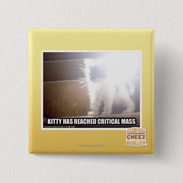 Bóton Quadrado 5.08cm Gatinho da massa crítica (Frente)