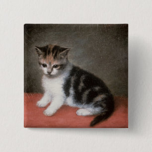 Bóton Quadrado 5.08cm Gatinho de George Stubbs da senhorita Ann