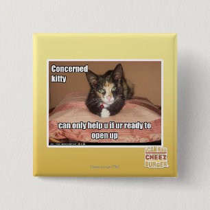 Bóton Quadrado 5.08cm Gatinho interessado