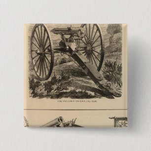 Bóton Quadrado 5.08cm Gatling Gun Company Schuyler, Hartley e Graham