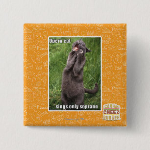 Bóton Quadrado 5.08cm Gato da ópera