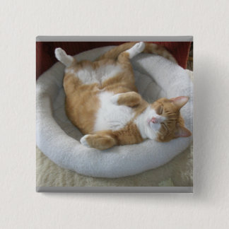 Bóton Quadrado 5.08cm Gato Feliz