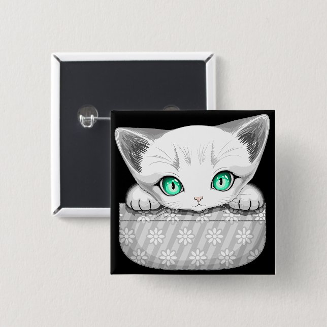 Bóton Quadrado 5.08cm Gato, Gato, Gato e Playaking de uma Bolsa (Frente & Verso)