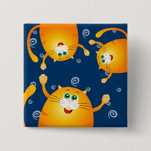 Bóton Quadrado 5.08cm Gatos engraçados, ímã quadrado