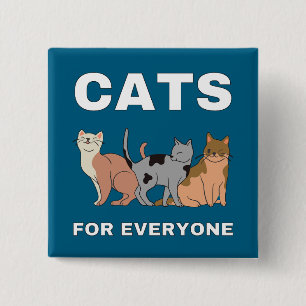 Bóton Quadrado 5.08cm Gatos para todos