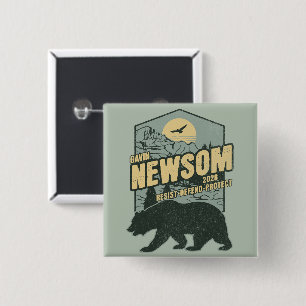 Bóton Quadrado 5.08cm Gavin Newsom 2028 resiste à defesa