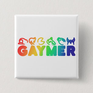 Bóton Quadrado 5.08cm Gaymer   Rainbow Ombre Funny Orgulho gay