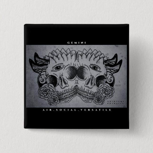 Bóton Quadrado 5.08cm Gemini Impressão (Frente)
