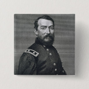 Bóton Quadrado 5.08cm General Philip Sheridan, gravado de um photograp