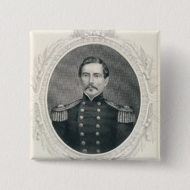 Bóton Quadrado 5.08cm General Pierre Gustave Toutant Beauregard (Frente)
