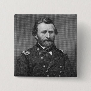 Bóton Quadrado 5.08cm General Ulysses Simpson Grant, gravado após uma