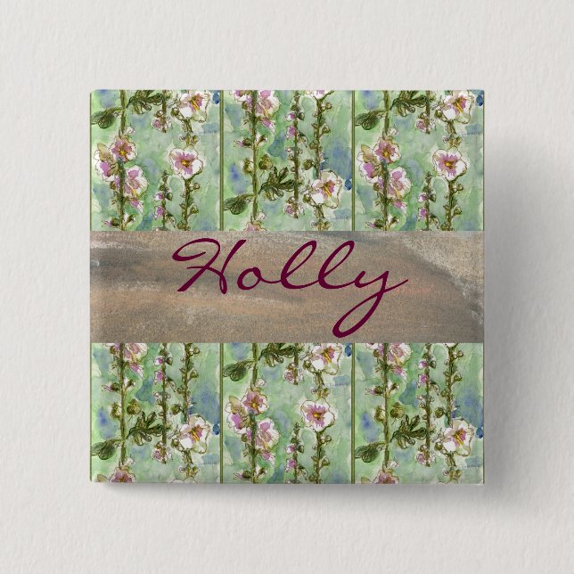 Bóton Quadrado 5.08cm Gentle Mallow Elegant (Frente)