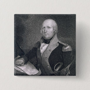 Bóton Quadrado 5.08cm George Rogers Clark (1752-1818) gravado por Thomas