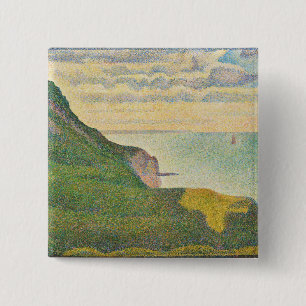 Bóton Quadrado 5.08cm Georges Pierre Seurat Fuga marítima em Port-en-B