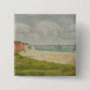 Bóton Quadrado 5.08cm Georges Pierre Seurat Le Crotoy que olha rio