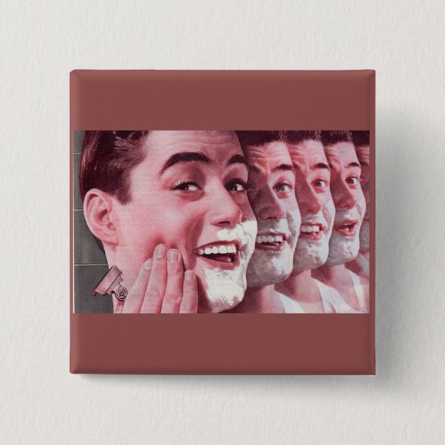 Bóton Quadrado 5.08cm gerações de barbear (Frente)