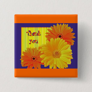 Bóton Quadrado 5.08cm Gerbera Daisy (Gerbera hybrida) - Amarelo