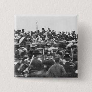 Bóton Quadrado 5.08cm Gettysburg Endereço, Abraham Lincoln Button