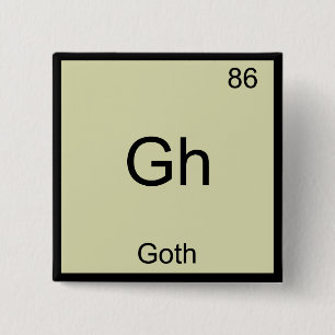 Bóton Quadrado 5.08cm Gh - Símbolo de Elemento de Química Funny Gótic