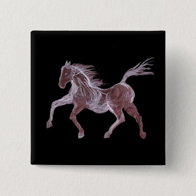 Bóton Quadrado 5.08cm Ghost Horse Dancing (Frente)