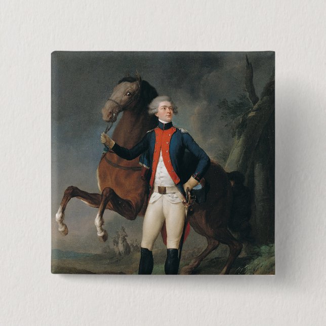Bóton Quadrado 5.08cm Gilbert Motier Marquês de la Fayette, 1788 (Frente)