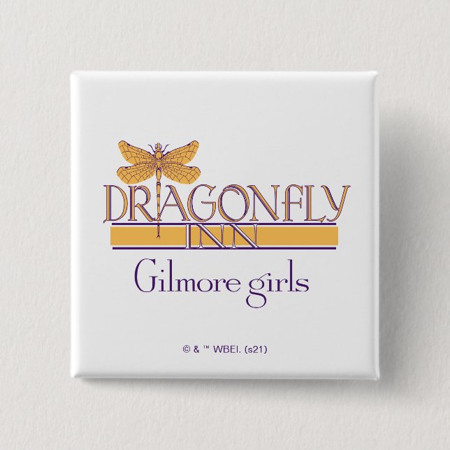 Bóton Quadrado 5.08cm Gilmore Girls | Dragonfly Inn Logo (Frente)