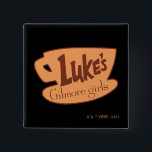 Bóton Quadrado 5.08cm Gilmore Girls | Logotipo do restaurante Luke<br><div class="desc">Este gráfico mostra o icônico logotipo do Luke's Diner. O restaurante do Luke é Lorelai e o lugar favorito da Rory para comer no programa de TV,  Gilmore Girls.</div>