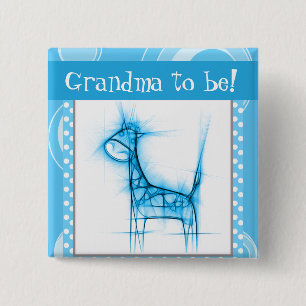 Bóton Quadrado 5.08cm Girafa azul e branco das bolinhas