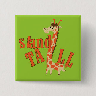 Bóton Quadrado 5.08cm Giraffe Stand Tall