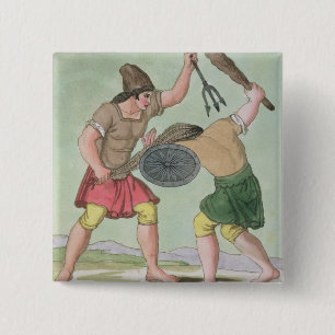 Bóton Quadrado 5.08cm Gladiadores romanos, de "L'Antica Roma", 1825