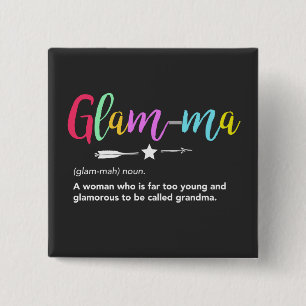 Bóton Quadrado 5.08cm Glam-mães, vovó definição de gama