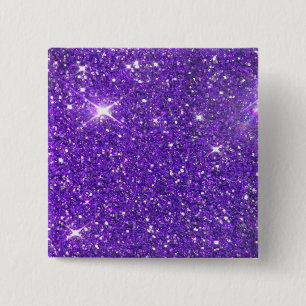 Bóton Quadrado 5.08cm Glitz Sparkling do brilho do roxo na moda