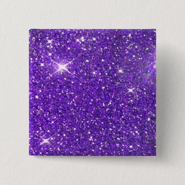 Bóton Quadrado 5.08cm Glitz Sparkling do brilho do roxo na moda (Frente)