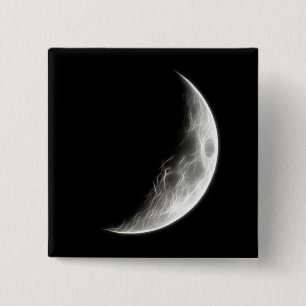 Bóton Quadrado 5.08cm Globo lunar do planeta da lua de um quarto