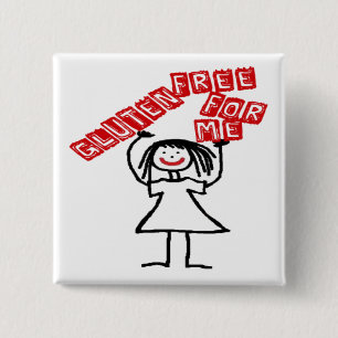 Bóton Quadrado 5.08cm Gluten Free For Me Cartoon
