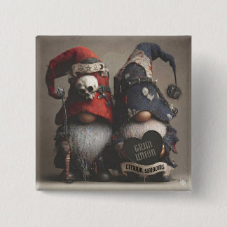 Bóton Quadrado 5.08cm Gnomos de Fantasia Sombria Segurando Coração com T