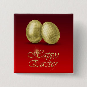 Bóton Quadrado 5.08cm Golden Easter Eggs - Button