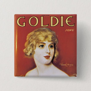 Bóton Quadrado 5.08cm Goldie Song