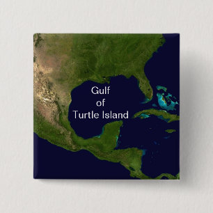 Bóton Quadrado 5.08cm Golfo de Turtle Island Button